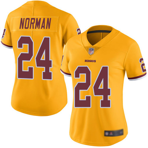 Washington Redskins Limited Gold Women Josh Norman Jersey NFL Football #24 Rush Vapor Untouchable->youth nfl jersey->Youth Jersey